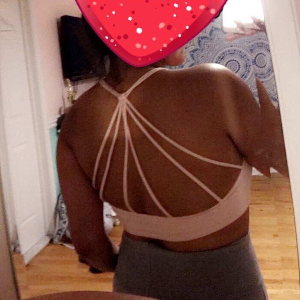 Pink bra! Open strap back